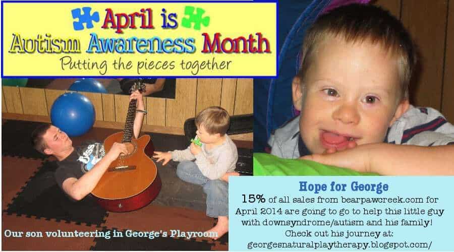 15% of all sales from bearpawcreek.com will go to this family georgesnaturalplaytherapy.blogpost.com april 2014 autism awareness month