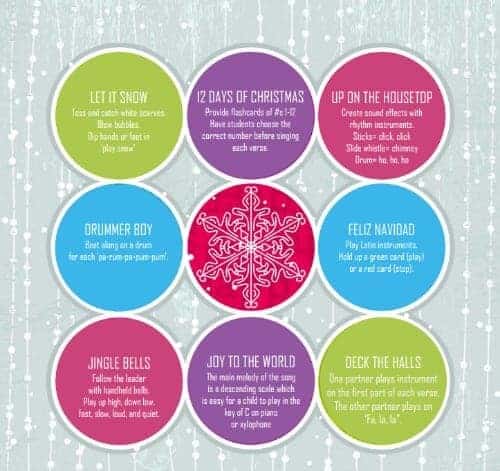 Coast Music Therapy Offers This Great Download of Christmas Activities to teach Social, Language, Motor Skills
