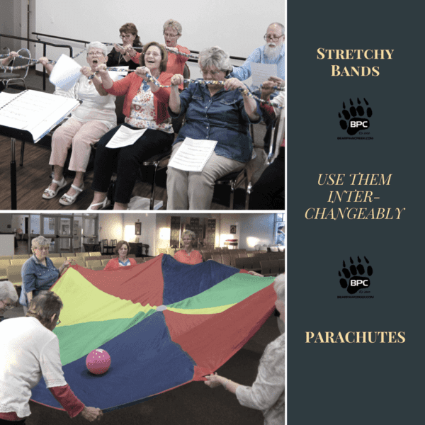 Stretchy Band or Parachute Creative Movement Eldercare Community Group Activity