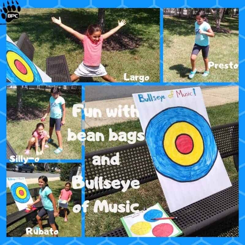 Learning Fun With Bullseye Game and Four Inch Square Bean Bags