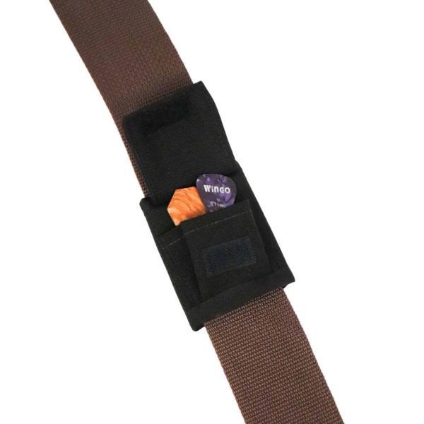 Top Guitar Pick Holder Velcro Pick Pocket Attaches to Strap