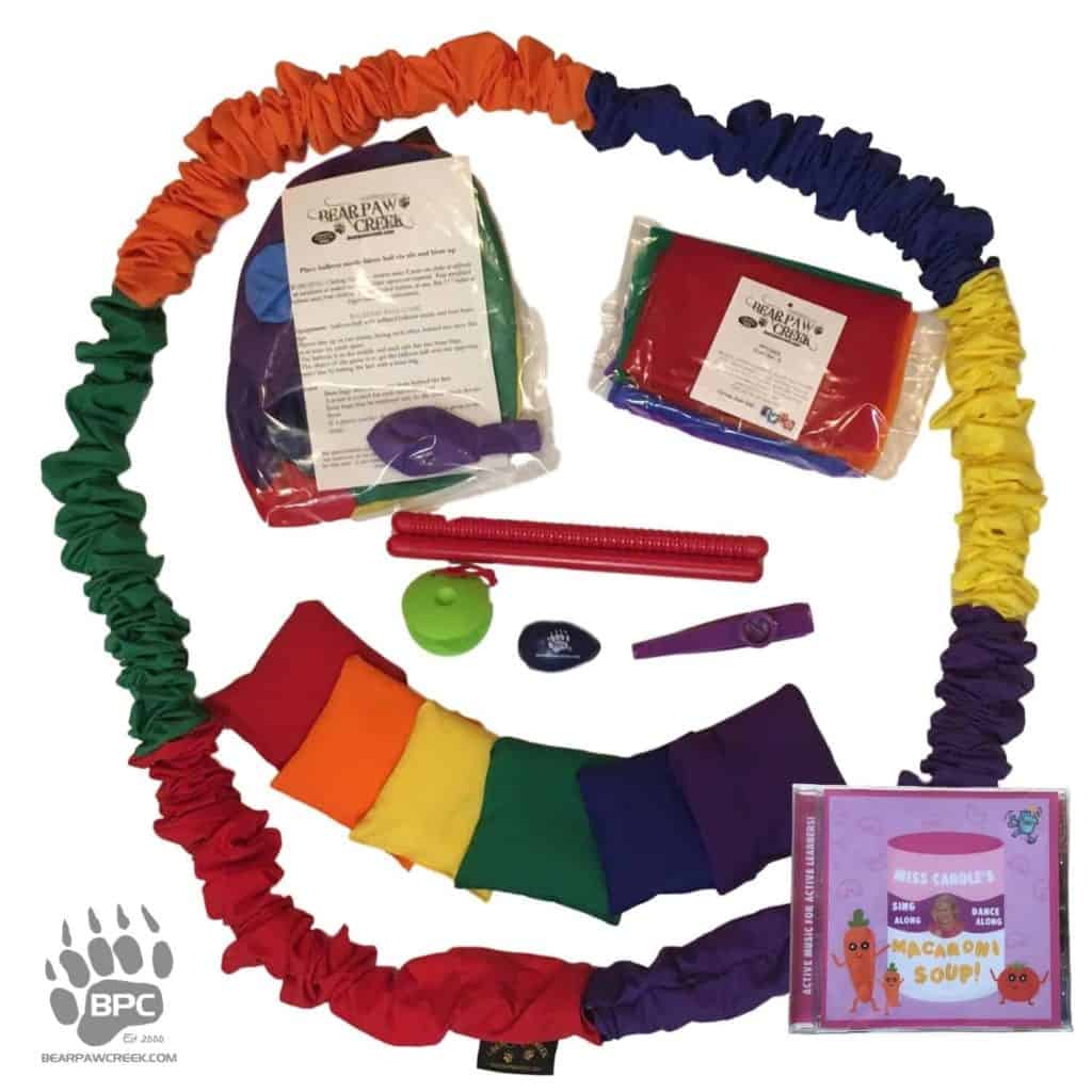 Covid19 Creative Movement Prop Giveaway with Instruments Included Miss Carole Macaroni Soup CD Recording