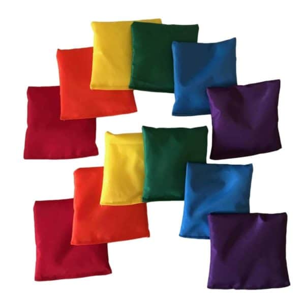 Rainbow Music Therapy Props Dance Therapy Set of 12 Sanitizable Four Inch Square Bean Bags Early Education Teachers