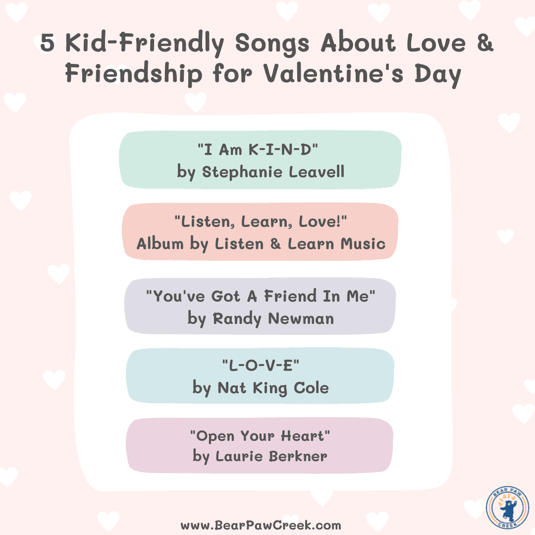 Bear Paw Creek Top Children's Music Products Best Kid-Friendly Songs for Valentine's Day Best Music Therapy Resources for Parents Unique Songs for Kids (1)