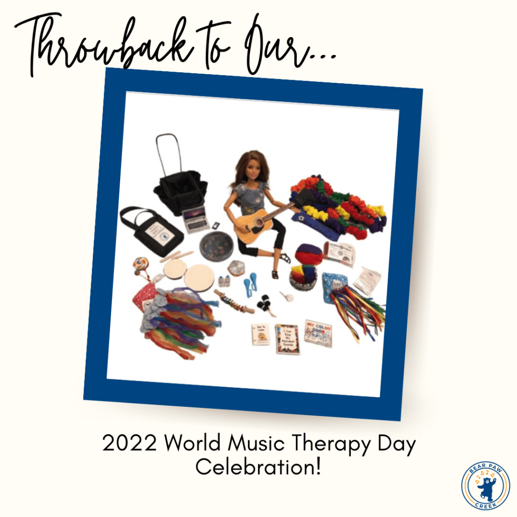 Bear Paw Creek Music Therapy Month Awareness Fundraising GIveaway Ukulele Kids Club Best Music and Movement Activities with Creative Movement Props Music Therapy Resources Music Therapist Tools for Education Special Needs