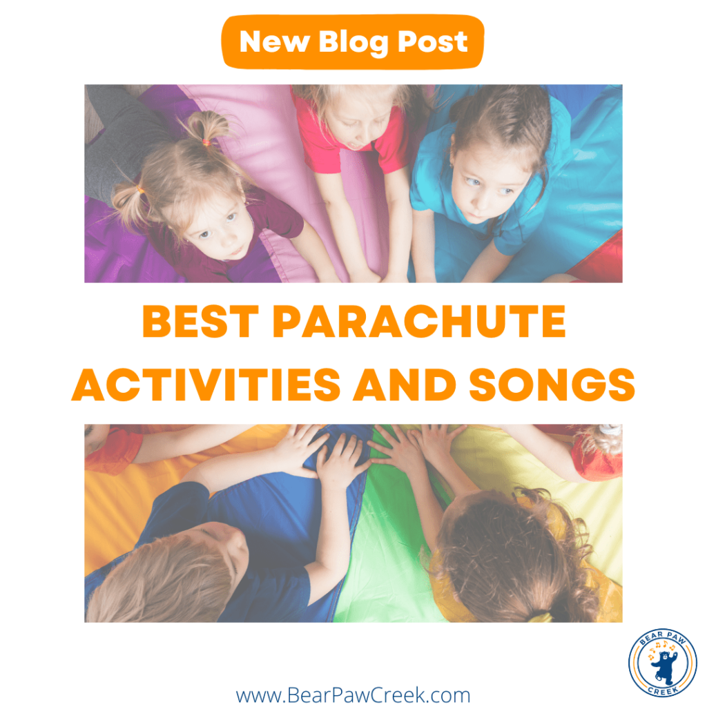 Bear Paw Creek Best Parachute Activities and Songs Parachute Play Ideas Small Play Parachute for Kids Parachute Activity Ideas Best Music and Movement Props for Movement and Play