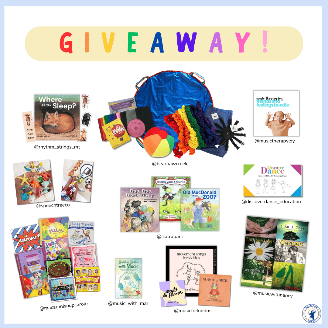 Bear Paw Creek Back to School Giveaway Top Resources for Teaching Music and Movement Early Childhood Development Tools Parents Teachers Best Music Therapy Props Childrens Book