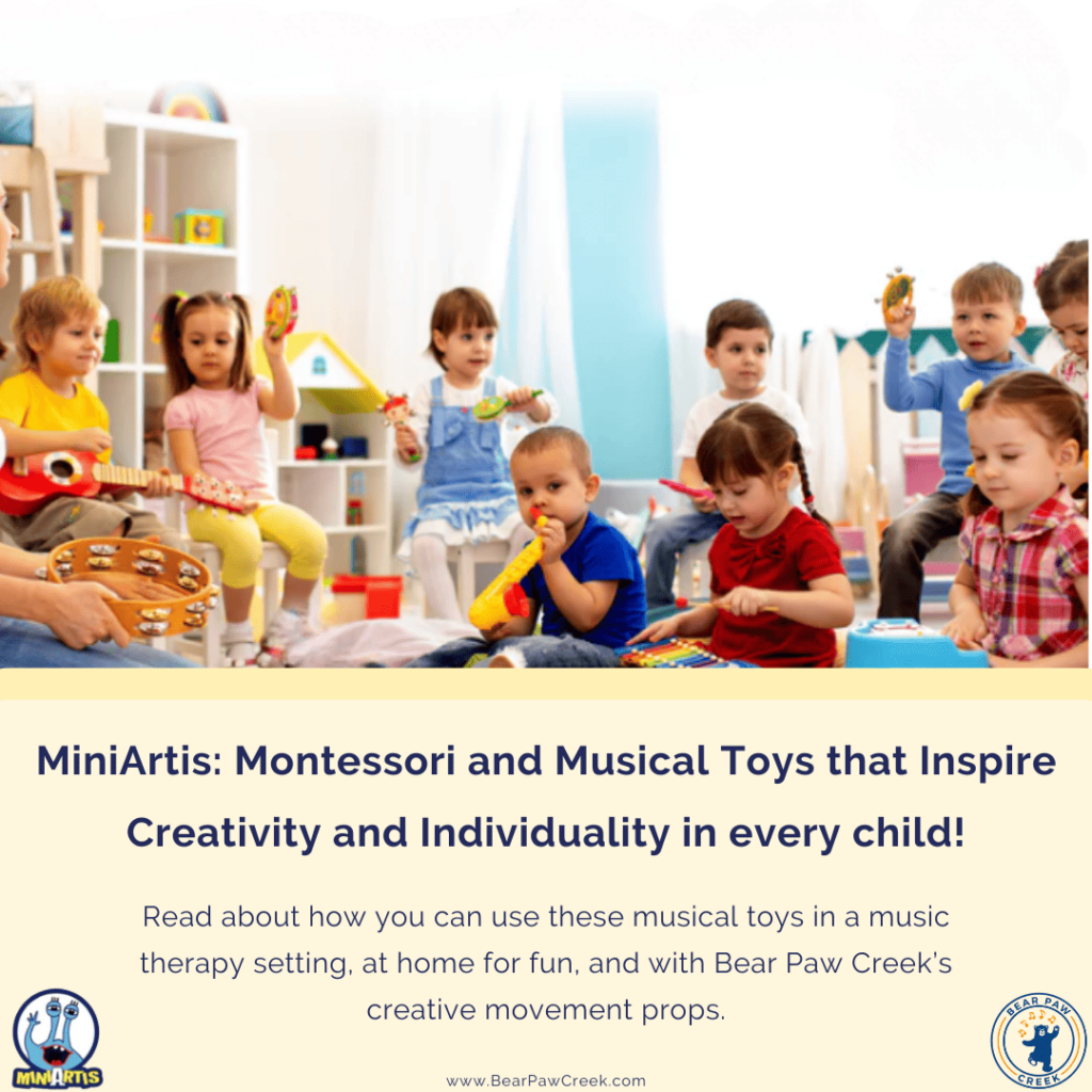 Bear Paw Creek Creative Music and Movement Props and MiniArtis Montessori Musical Toys that Inspire Creativity and Individuality in Children Best Learning Instruments Educational