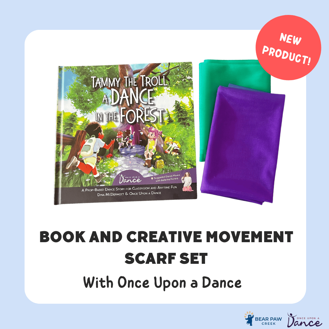 Bear Paw Creek Once Upon A Dance Book and Creative Movement Scarf Set Best Prop-Based Creative Dance Childrens Books Music and Movement Activities for Kids With Scarves and Books