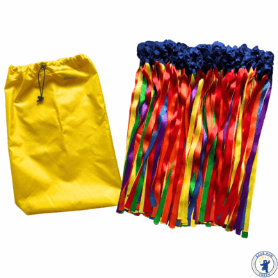 Bear Paw Creek Creative Music and Movement Props Classroom Set of Wrist Ribbon Rainbow Streamers with Custom Handmade Storage Bag for Teachers and Music Therapists