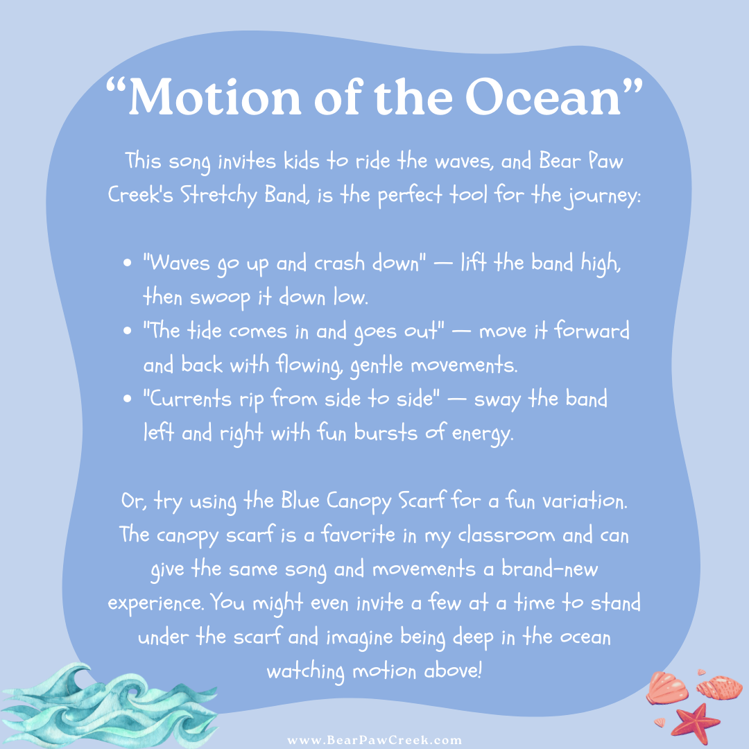 Motion in the Ocean Song to Use with Bear Paw Creek Stretchy Band Best Stretchy Band Songs for Teachers Music Therapists and Parents